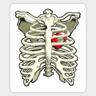 A Clockwork Heart Ribcage Sticker